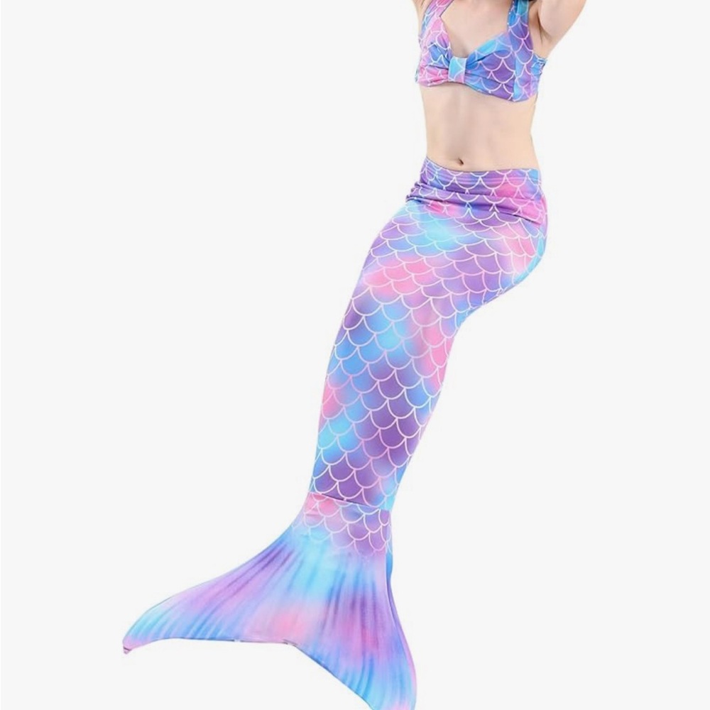 Girls Mermaid Swimming Set - Bikini Costume, Sz 5-6